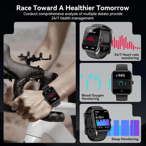 Miniatura 4 de Reloj inteligente con Alexa incorporado, pantalla táctil HD de 1.83 pulgadas, notificaciones/llamadas Bluetooth, impermeabilidad IP68, más de 120
