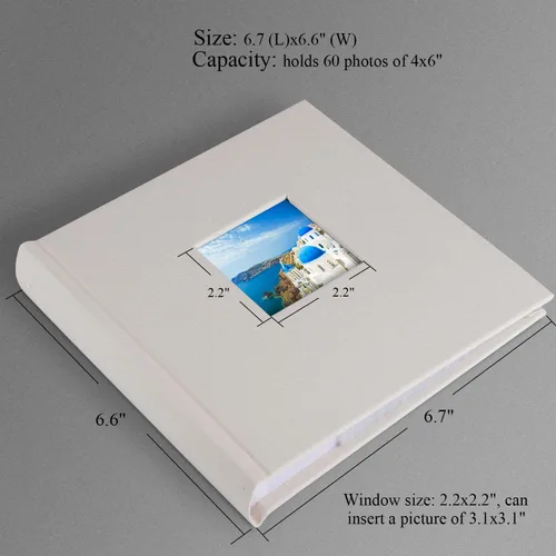 Miniatura 6 de 1DOT2 - Álbum de fotos 4x6 con 60 fotos, bolsillos verticales de inserción con notas, libro de fotos, cubierta de lino, álbumes de fotos con espacio