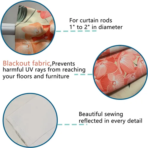 Miniatura 6 de Cortinas con cenefas temáticas geométricas, patrón geométrico a cuadros para sala de estar, cenefa para ventanas con bolsillo para barra, cenefa