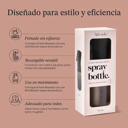 Miniatura 3 de Kitsch - Atomizador para cabello, bruma ultrafina para peinados, barberías, limpieza y plantas, atomizador versátil de 5 onzas hecho de plástico