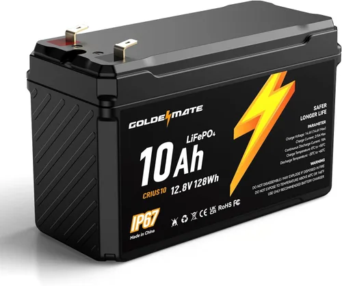 Miniatura 10 de GOLDENMATE Batería de ciclo profundo LiFePO4 de litio de 12 V 7 Ah, más de 5000 ciclos, batería de fosfato de hierro de litio impermeable IP67, BMS