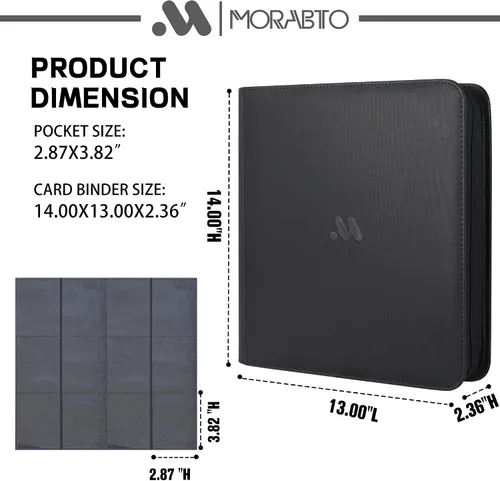 Miniatura 2 de Carpeta de tarjetas con 12 bolsillos, carpeta de tarjetas intercambiables con capacidad para hasta 1200 tarjetas con 50 fundas, álbum con cremallera