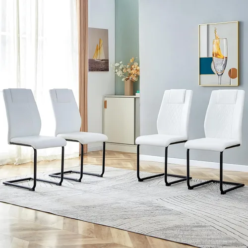 Miniatura 20 de Dining Chairs Set of 6,Kitchen Chairs with Leather Cushions,Modern Dining Chairs with Gold Metal Frame,Dinner Chairs for Kitchen & Dining Room and