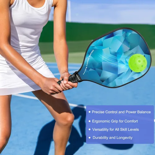 Miniatura 5 de Juego de 4 palas de pickleball aprobadas por USAPA, ligeras, 4 pelotas de pickleball, 4 toallas refrescantes y bolsa, raquetas de pickleball premium