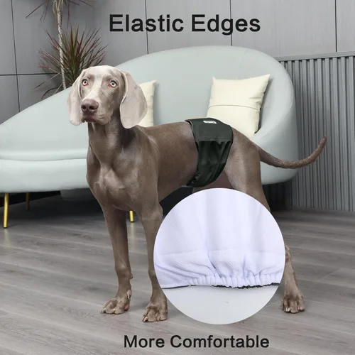 Miniatura 6 de JoyDaog Bandas reutilizables para el vientre para perros machos Pañales, paquete de 5 pañales lavables de primera calidad para perros machos