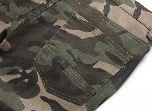 Miniatura 185 de Baylvn - Pantalones de mezclilla entallados y estampados para hombre con corte recto