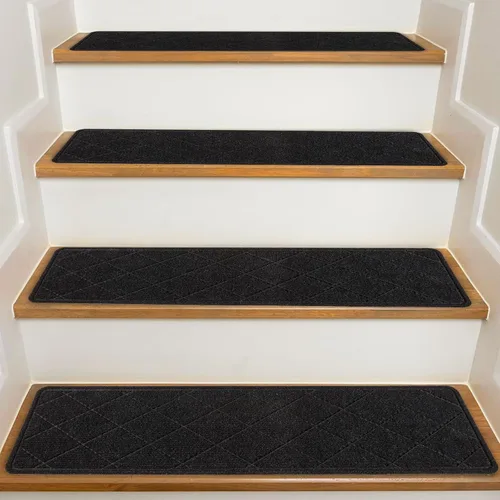 Miniatura 28 de Stair Treads with Landing Rug for Wooden Steps Indoor, Peel and Stick Stair Treads Matching-Mat 20"X32" Stair Landing Slip Resistant Polyester Stair