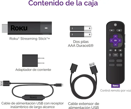 Miniatura 7 de Roku Streaming Stick+ Dispositivo de transmisión HD/4K/HDR con alcance inalámbrico de largo alcance y control remoto de voz Roku con controles