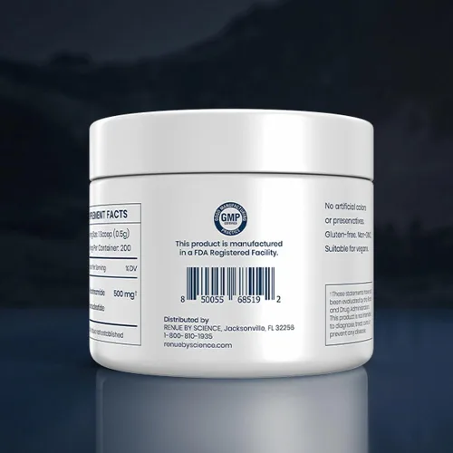 Miniatura 5 de RENUE by Science Polvo NMN Suplemento en polvo de disolución rápida de 3.53 oz 500 mg de mononucleótido de nicotinamida por porción Fabricado