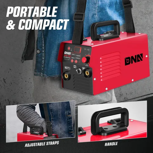 Miniatura 7 de DNA Motoring Soldador MIG portátil 140A, Soldador de núcleo de flujo de 110 V, 2 en 1 Stick MMA/Flux MIG Máquina de soldadura IGBT Inversor, Máquina