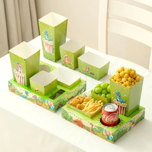Miniatura 10 de Baffect Bandejas de aperitivos de noche de película 100 piezas Incluyen 20 bandejas de noche de película, 20 cajas de palomitas de maíz, 20
