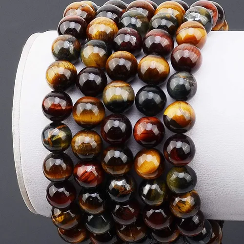 Miniatura 3 de Massive Beads - Pulsera de cuentas de cristales de macramé con poder curativo natural, unisex, ajustable, 516 pulgadas (8 mm)