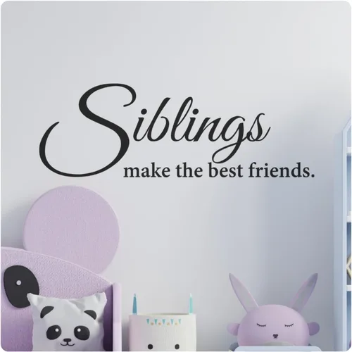 My Vinyl Story - Siblings Make The Best Friends Wall Decal - Inspirational Sticker Quote, Family Vinyl Art Decor for Home Kids Room, Nursery - Easy