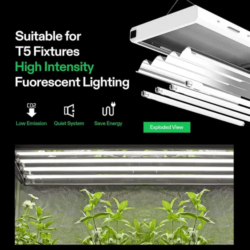 Miniatura 6 de VIVOSUN Bombillas T5 de crecimiento de 2 pies y 22 pulgadas, 24 W, 6500 K, tubos fluorescentes HO, bombilla blanca fría T5 para lámparas T5 de 22