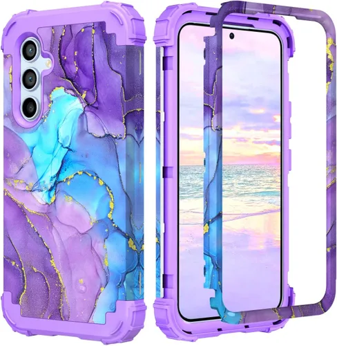 Miniatura 7 de Hocase Funda para Galaxy A37 5G, protección resistente a prueba de golpes, parachoques de goma de silicona suave+funda protectora híbrida