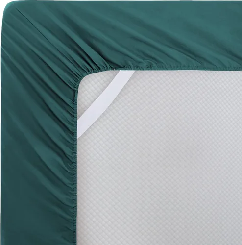 Miniatura 4 de Marina Decoration Juego de sábanas de 4 piezas con 2 fundas de almohada bordadas, de rayón sólido de bambú para todas las estaciones, con 2 fundas