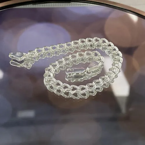 Miniatura 4 de PORI JEWELERS Pulsera de cadena de eslabones italianos de plata de ley 925 para hombres y mujeres, Metal