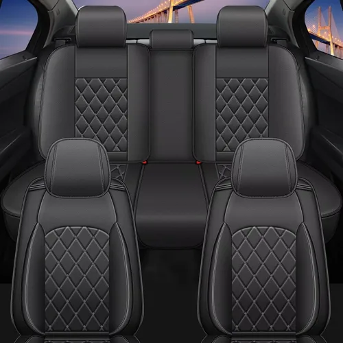 Miniatura 8 de Fundas para Asientos de Coche Compatibles con Nissan Leaf 2011-2025 2026, Juego Completo Personalizado de Fundas de Asiento de Piel Sintética