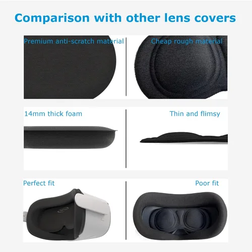 Miniatura 6 de Digicharge Protector de cubierta de lente VR, compatible con Meta Quest 3S, 3S Xbox Edition, Quest 3, Quest 2, Oculus Rift S, Valve Index, Pico 4