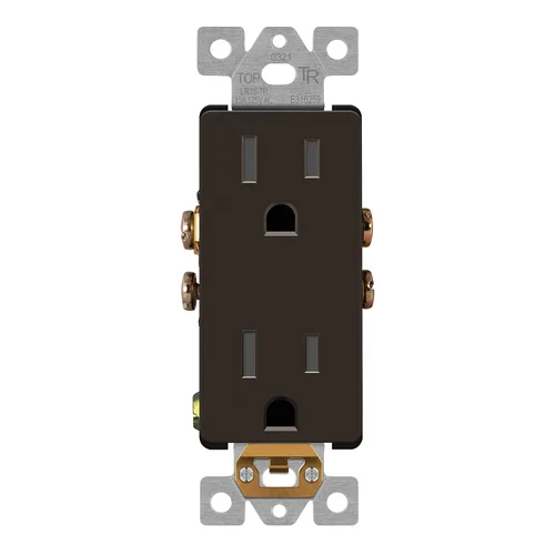 Miniatura 48 de LIDER LR15-TR-GD5P - Receptáculo decorativo mate c/tapa frontal intercambiable, tomacorriente a prueba de manipulaciones/niños, autoconexión a Dorado