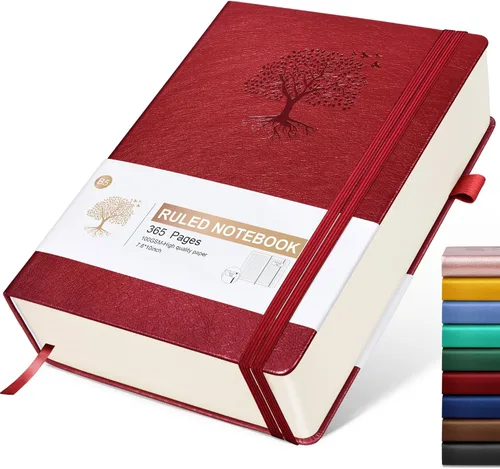 Miniatura 50 de Cuaderno Diario con Líneas - 365 Páginas A5 Cuaderno Grueso para Escribir para Hombres y Mujeres, Cuaderno con Rayas Universitarias, Diario de Cuero