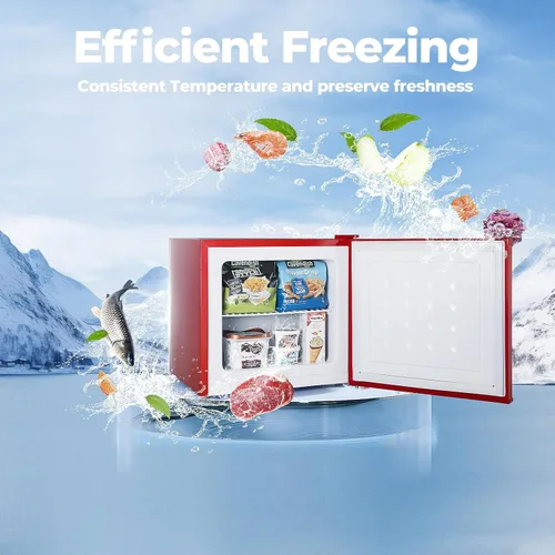 Miniatura 2 de Electactic - Congelador mini de 1.2 pies cúbicos, pequeño congelador vertical con estante removible y control de temperatura ajustable en 7 niveles