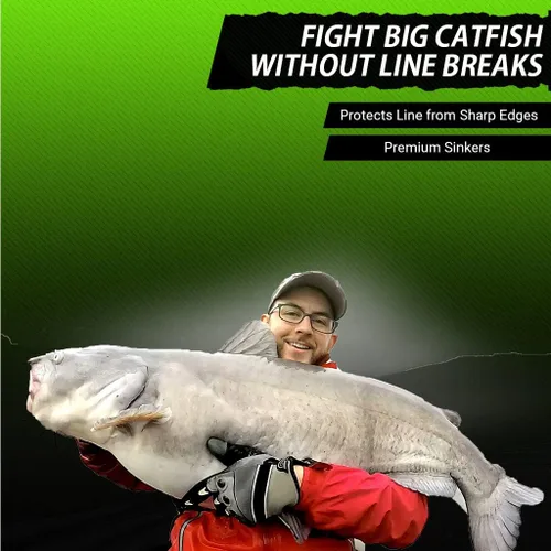 Miniatura 2 de Catfish Sumo Pesas de plomo para huevo con insertos de protección de línea para proteger contra daños (1-8 onzas)
