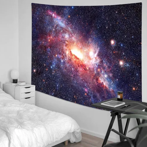 Miniatura 4 de Pósteres de luz negra para adultos, tapiz de luz negra galaxia, tapiz de pared espacial con estrellas moradas, tapiz reactivo a los rayos UV