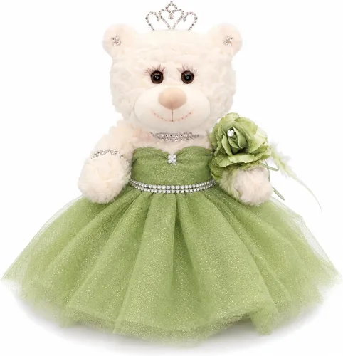 Miniatura 17 de Muñeca de centro de mesa de oso de quinceañera de 12 pulgadas con elegante vestido de tul en capas y soporte ajustable, regalo de decoraciones