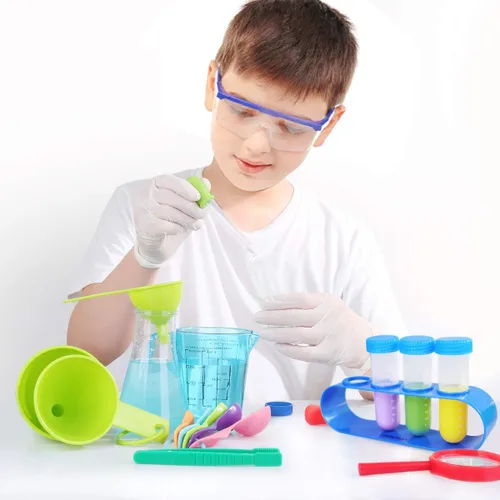 Miniatura 4 de UNGLINGA Kit de Experimentos Científicos para Niños con Bata de Laboratorio, Disfraz de Científico, Vestirse y Juguetes de Juego de Roles, Regalo
