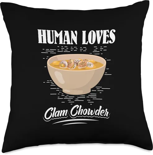 Miniatura 4 de Clam Chowder Gifts - Clam Chowder Apparel Human Loves - Almohada de almejas, 16 x 16 pulgadas, multicolor