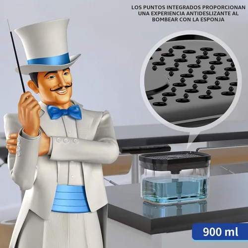 Miniatura 2 de MR.SIGA Dispensador de Jabón para Platos de Cocina, Portacepillas Premium 2 en 1, Dispensador de Bomba de Jabón para Lavado de Platos para Encimera