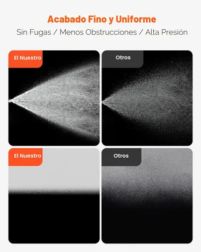 Miniatura 3 de VEVOR - Pulverizador de pintura sin aire de pie de 750 W, pulverizador sin aire eléctrico de alta eficiencia de 3000 PSI, efecto de pintura fino