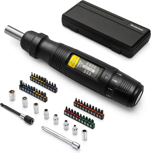 Miniatura 10 de GROWNEER Destornillador dinamométrico digital, 2.66-53.1 in-lb/0.3-6 Nm, destornillador de par de 1/4 pulgadas de pulgada de impulso, electricista