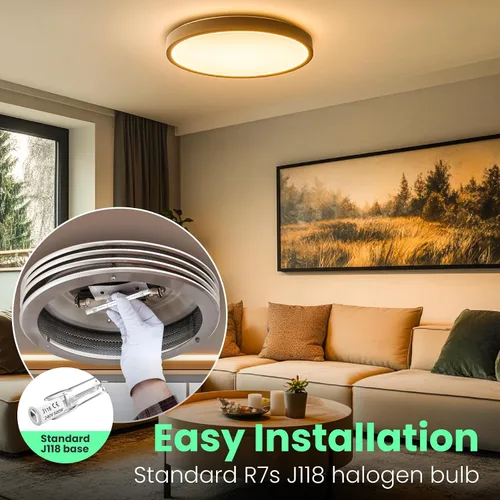 Miniatura 7 de Lustaled Bombillas halógenas de 500 W, R7s, bombilla LED de 4.646 in, 4.7 pulgadas, bombillas halógenas T3, 2800 K, blanco cálido, tipo J, doble