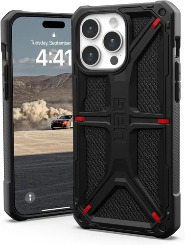 Miniatura 10 de URBAN ARMOR GEAR UAG Funda [versión actualizada] compatible con iPhone 15 Pro Max de 6.7 pulgadas, Monarch Crimson resistente, resistente grado