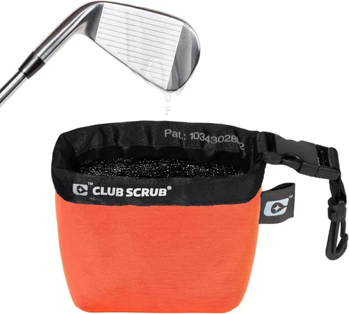 Miniatura 20 de Club Scrub Bolsa de limpieza para palos de golf y pelotas de golf, forro impermeable con tecnología de cara limpia, clip desmontable, lavable a Negro