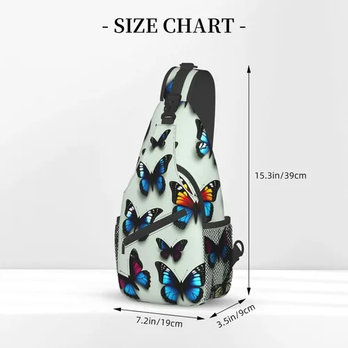 Miniatura 3 de Mariposa y violonchelo bolso bandolera bandolera bolsa de pecho ligero Sling Daypackstravel senderismo ciclismo para hombres mujeres