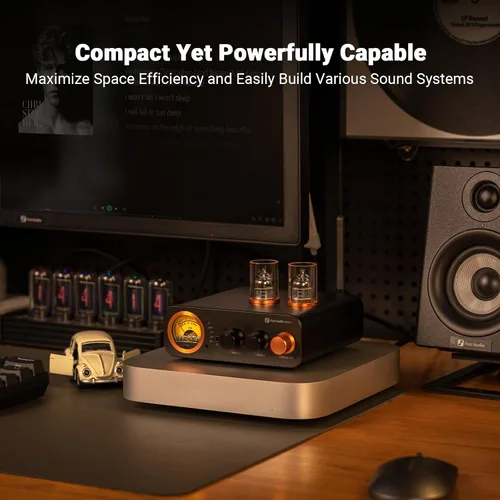 Miniatura 3 de Fosi Audio MC331 Amplificador integrado con tubo y DAC, amplificador de potencia estéreo de 2 canales para audio doméstico para altavoces