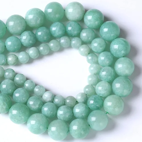 Miniatura 4 de 60 cuentas de 6 mm de piedra natural de jade birmano para hacer joyería, pulseras de cristal de bricolaje