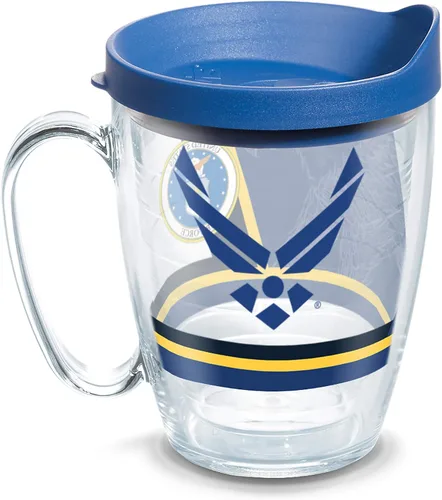 Miniatura 13 de Tervis Vaso aislado de doble pared Air Force Forever Proud fabricado en Estados Unidos mantiene las bebidas frías y calientes, 16 onzas, clásico