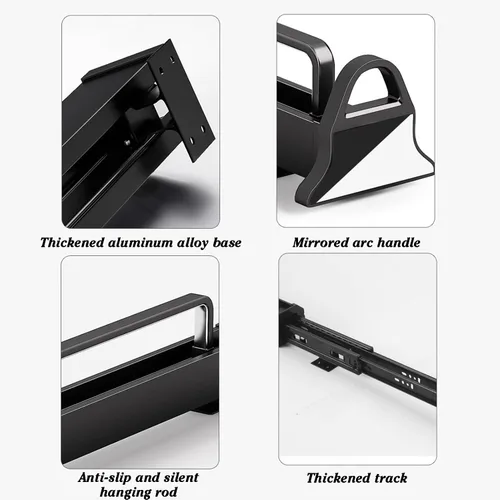 Miniatura 5 de Slide Out Pants Rack Closet Hanger Bar Pull Trousers Tie Belts Scarf Racks Top Mounted Wardrobe Clothes for Closet Retractable,Multi-Functional