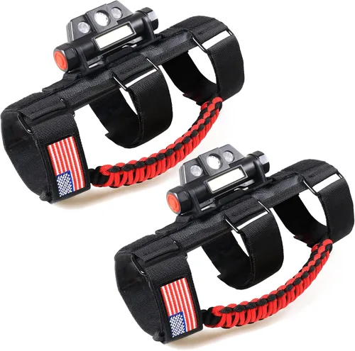 Miniatura 20 de Asas de agarre para barra estabilizadora con luz de techo para 1945-2025 Jeep Wrangler CJ YJ TJ JK JL Gladiator JT UTV Polaris RZR 2.0”-4.0” jaula 2