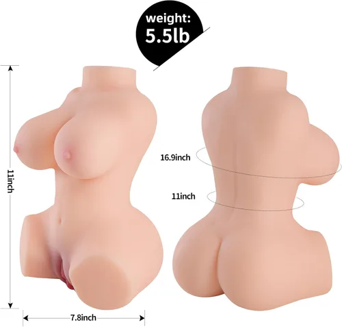 Miniatura 5 de Muñeca sexual Torso para hombres, muñeca sexual realista 3 en 1 con ano vaginal apretado 1:1 3D para masturbador masculino, juguete sexual
