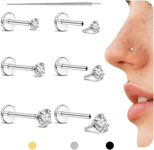 Miniatura 17 de GEMQUEEN Aretes tipo dormilona plana: aretes de acero quirúrgico de titanio rellenos de oro de 14 quilates, hipoalergénicos para mujeres y hombres