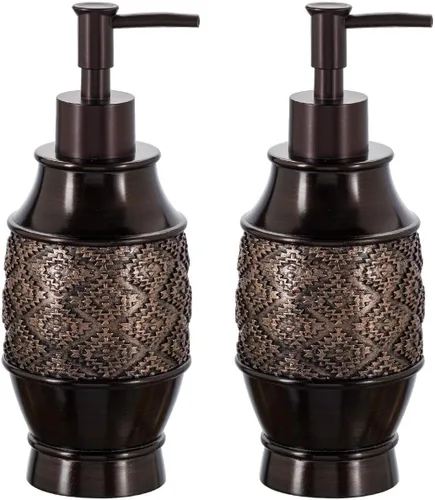 Miniatura 12 de Creative Scents Dublin Brown - Juego completo de accesorios de baño de 4 piezas, juego de accesorios de baño de lujo, dispensador de jabón