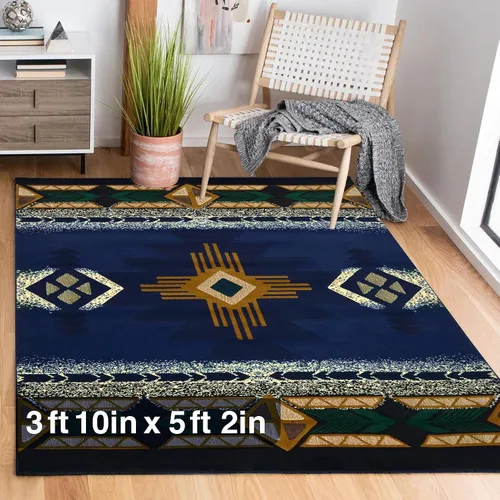 Miniatura 100 de YHSF South West - alfombra estilo nativo americano del suroeste C318 - fácil de limpiar, gruesa, suave, duradera, alfombra inspirada en tribus
