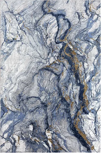 Miniatura 3 de Abani Regal Collection - Alfombra de área con diseño de mármol azul/gris, 8 x 10 pies, fácil de limpiar, duradera para niños y mascotas, lavable