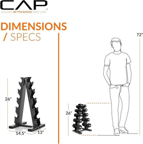 Miniatura 3 de CAP Barbell Neoprene Dumbbell Weights Pairs & Sets Black