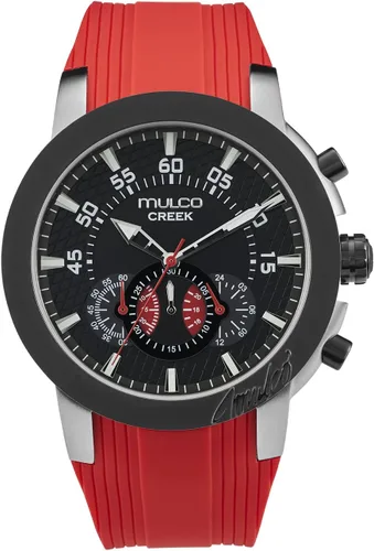 Miniatura 26 de MULCO Relojes para hombre - Creek, caja de acero inoxidable con correa de silicona para la muñeca, movimiento multifuncional de cuarzo, pantalla